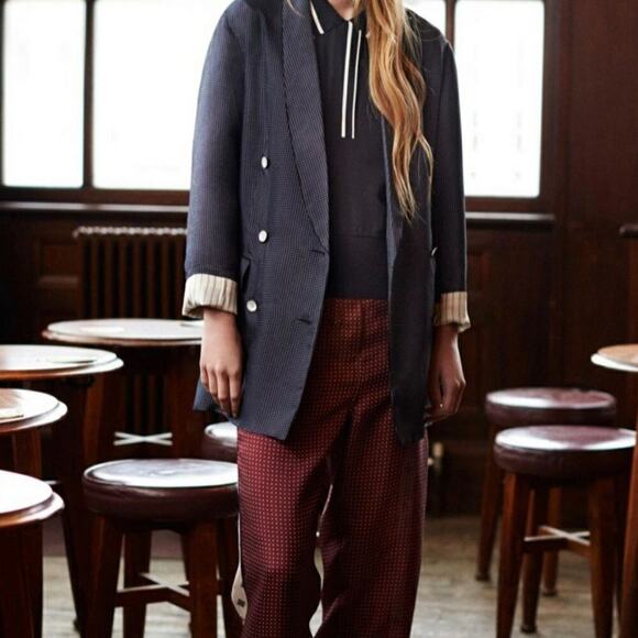 Rag + Bone Gabrielle Silk Jet Black Blazer 0 - Picture 2 of 8